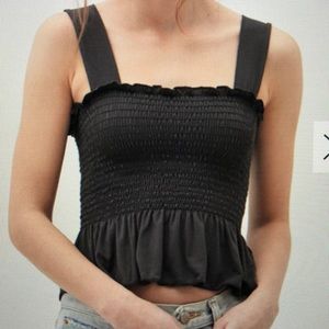Urban outfitters Demi smocked peplum tank top